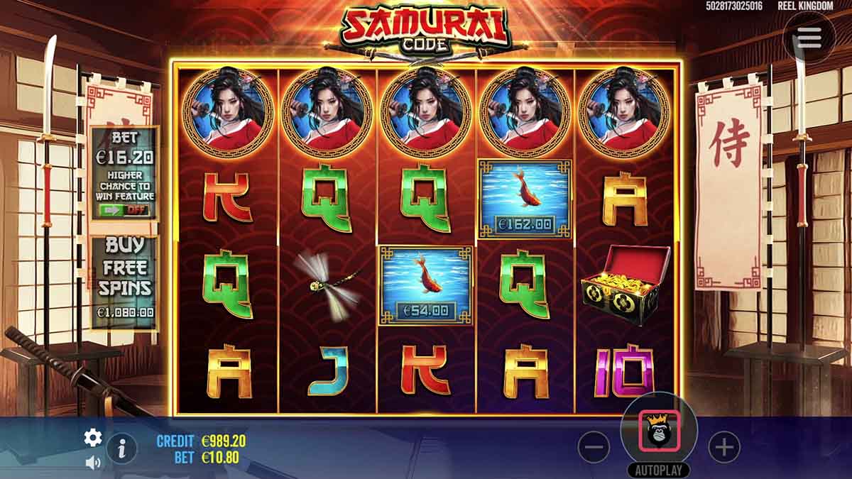 Samurai Code slot game by Pragmatic Play, base game view