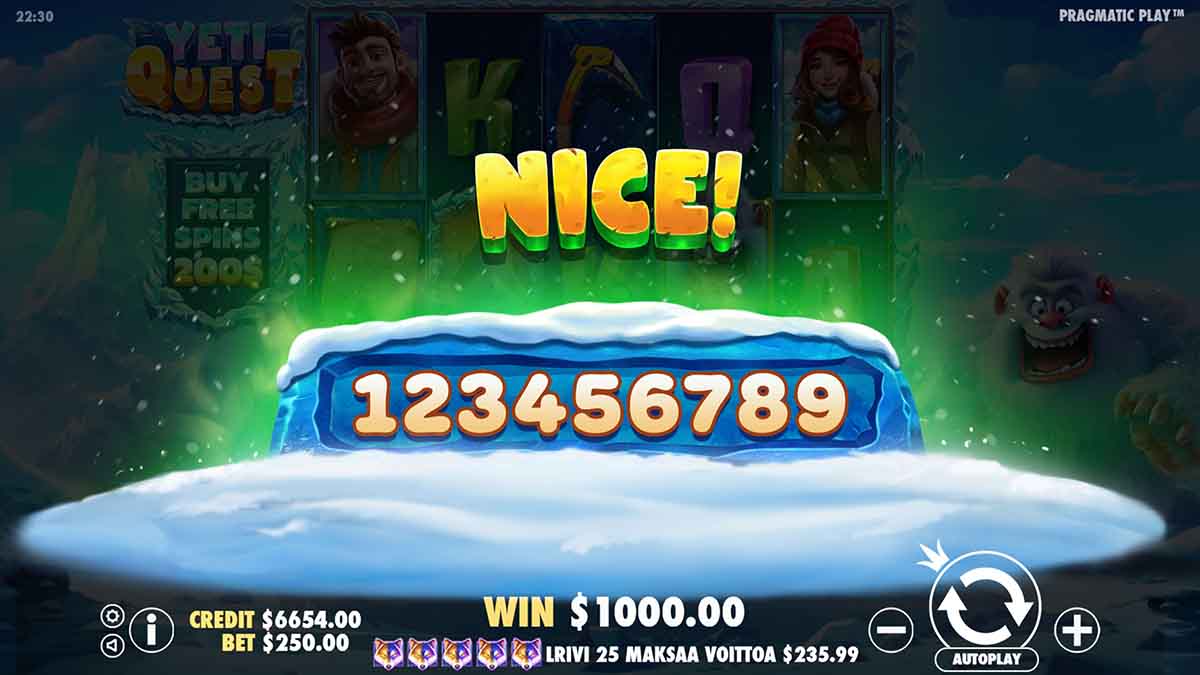 Yeti Quest slot game by Pragmatic Play, nice win