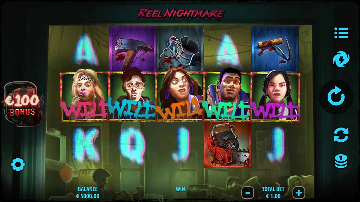 Reel Nightmare slot game by Quickspin, Base Game view