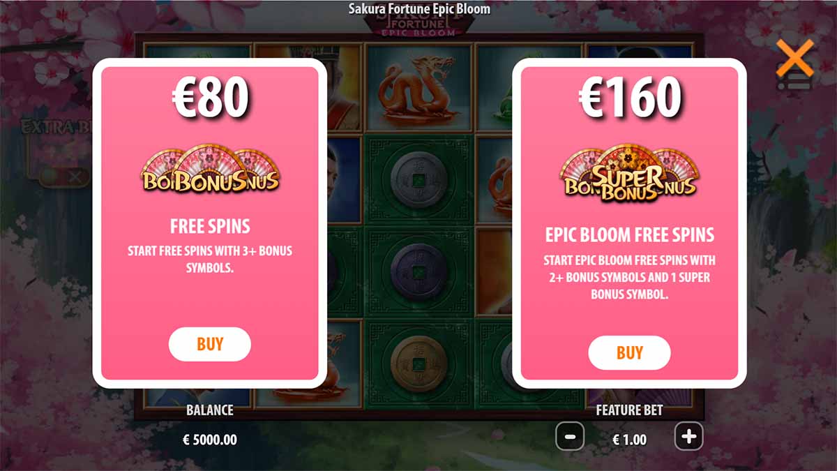 Sakura Fortune Epic Bloom slot game by Quickspin, featuring Bonus Buy