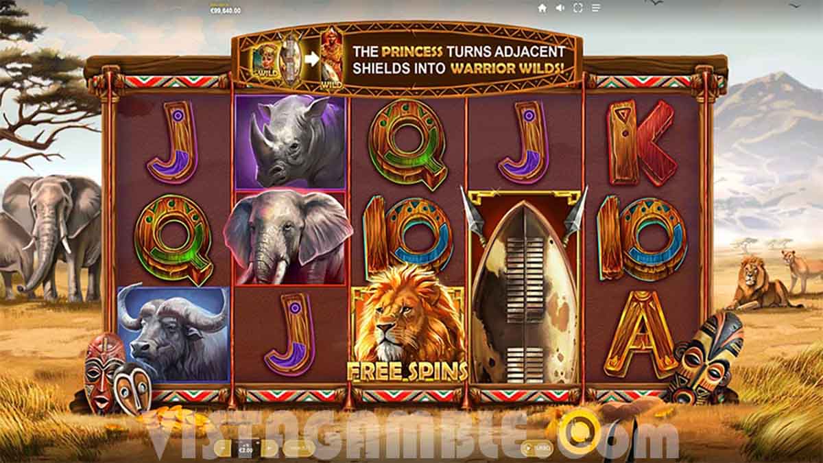 Savannah Pride slot game by Red Tiger, Base Game view