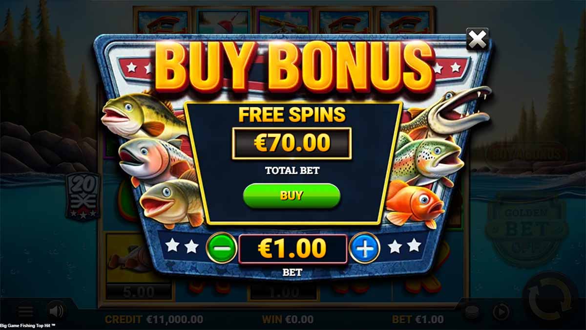 Big Game Fishing TopHit slot game by Reflex Gaming featuing Buy Bonus feature