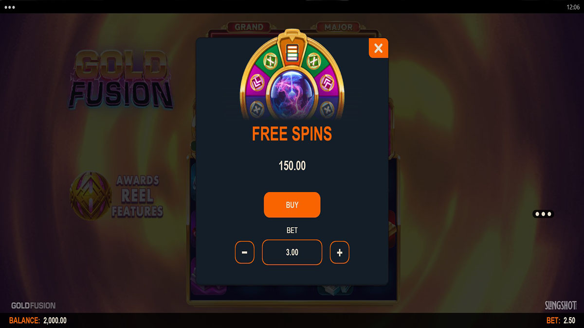 Gold Fusion slot game by Slingshot Studios, buy free spins