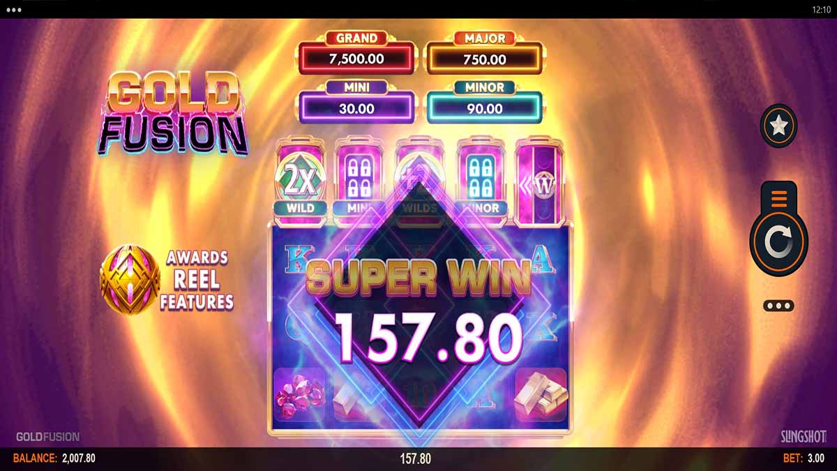 Gold Fusion slot game by Slingshot Studios, super win