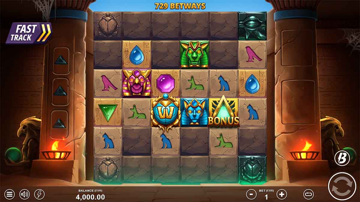 Sands of Eternity slot game by Slotmill, Base Game view