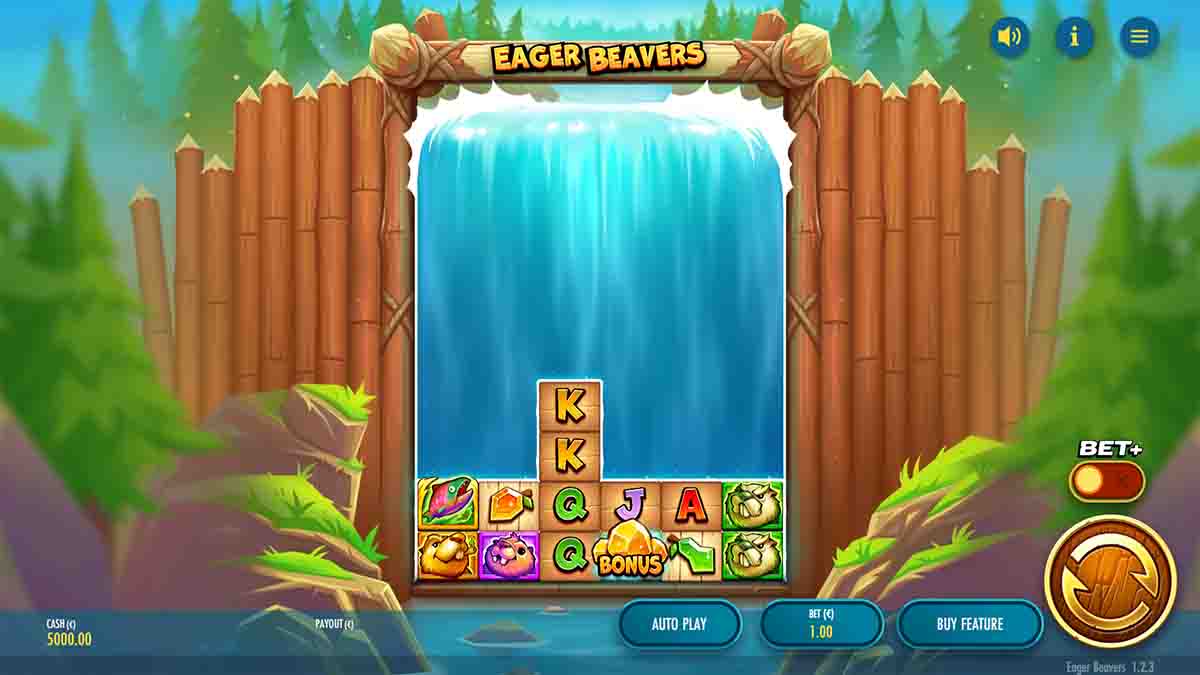 Eager Beavers slot game by Thunderkick, base game