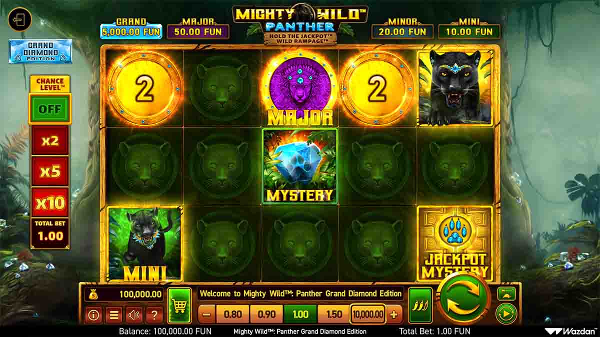 Mighty Wild Panther Grand Diamond Edition slot game by Wazdan, Base game