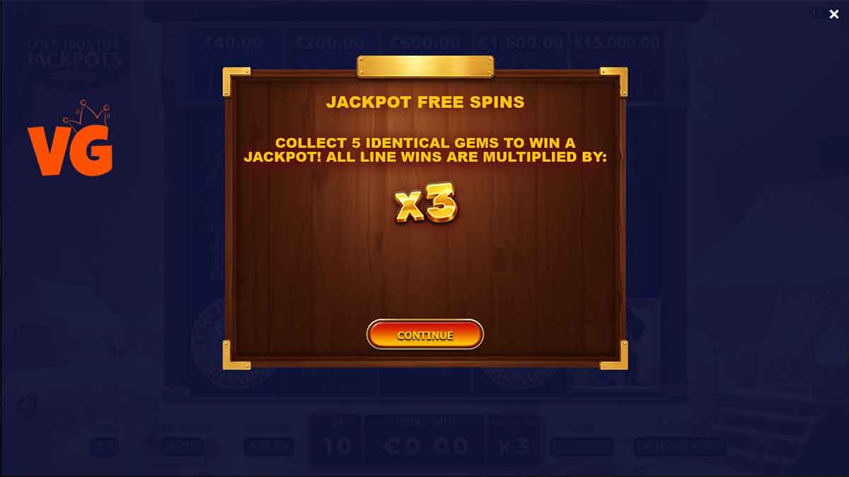 Gold Frontier Jackpots FastPot5 slot game by Yggdrasil Gaming, 3 free spins