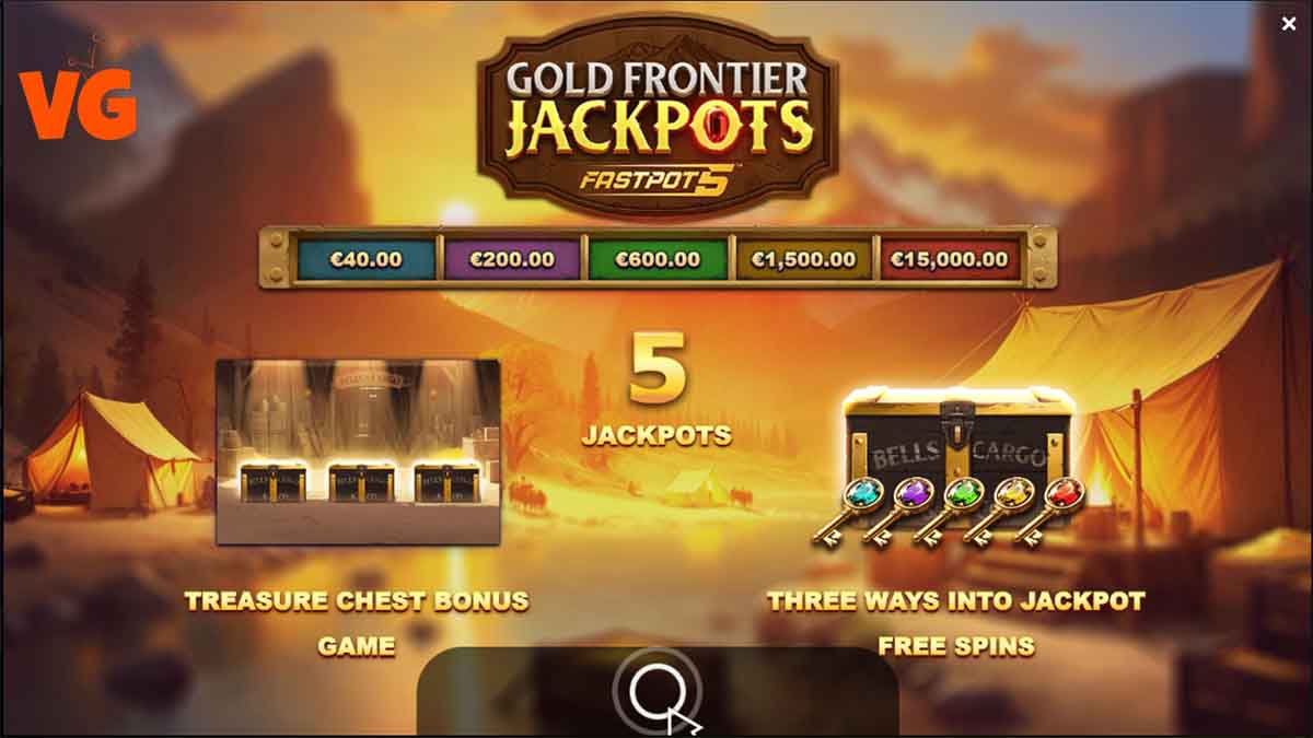 Gold Frontier Jackpots FastPot5 slot game by Yggdrasil Gaming, instuctions 1