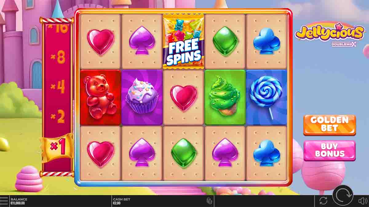 Jellycious DoubleMax slot game by Yggdrasil Gaming, base game